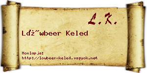 Löwbeer Keled névjegykártya